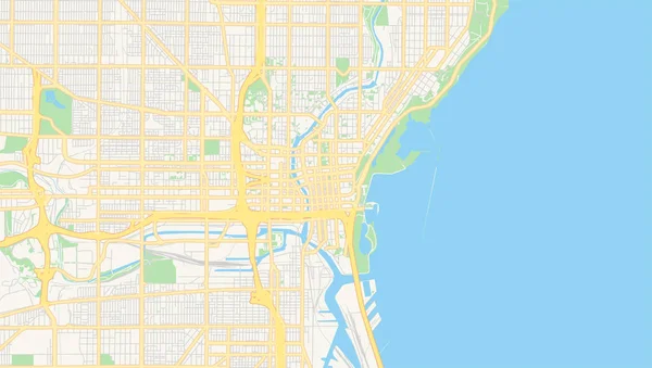 Mapa vectorial vacío de Milwaukee, Wisconsin, Estados Unidos — Vector de stock