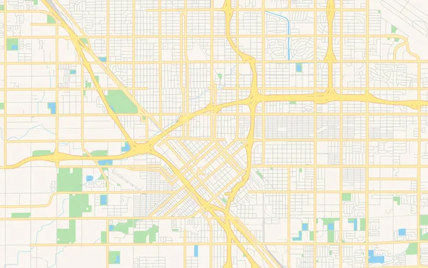 Mapa vetorial vazio de Fresno, California, USA — Vetor de Stock