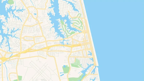 Leere Vektorkarte von virginia beach, virginia, usa — Stockvektor
