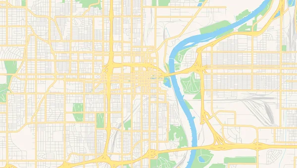 Mapa vetorial vazio de Omaha, Nebraska, EUA —  Vetores de Stock