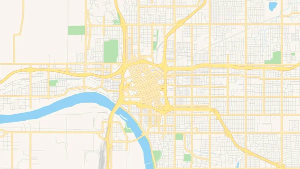 米国、オクラホマ州タルサの空のベクトルマップ — ストックベクタ