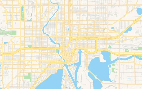 Pusta mapa wektorowa w Tampa, Floryda, USA — Wektor stockowy