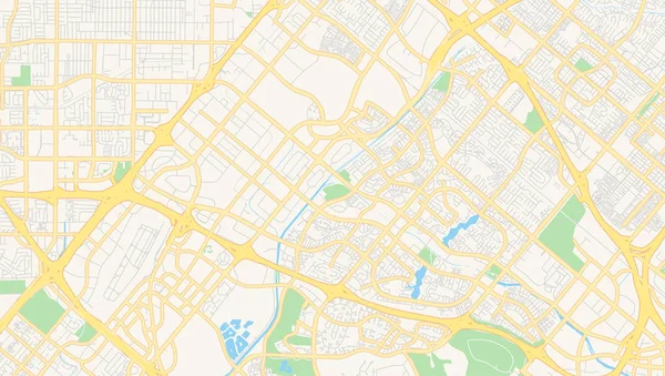 Mapa vectorial vacío de Irvine, California, EE.UU. — Vector de stock