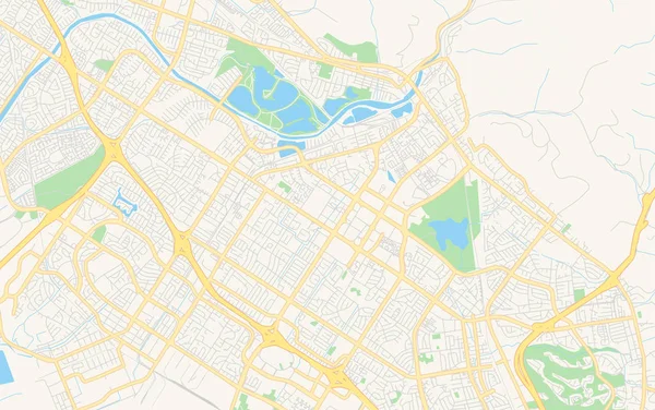 Mapa vectorial vacío de Fremont, California, EE.UU. — Vector de stock