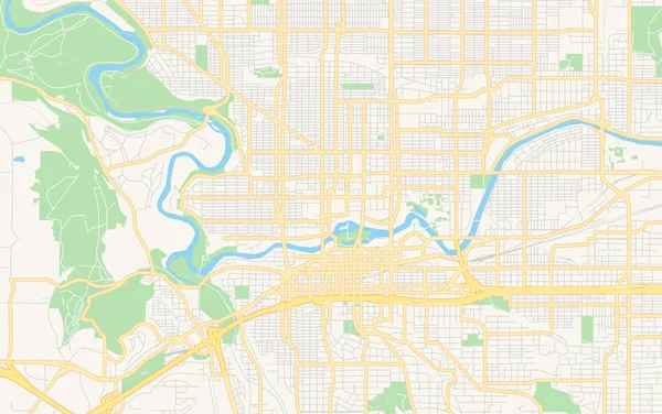 Prázdná Vektorová mapa Spokane, Washington, USA — Stockový vektor