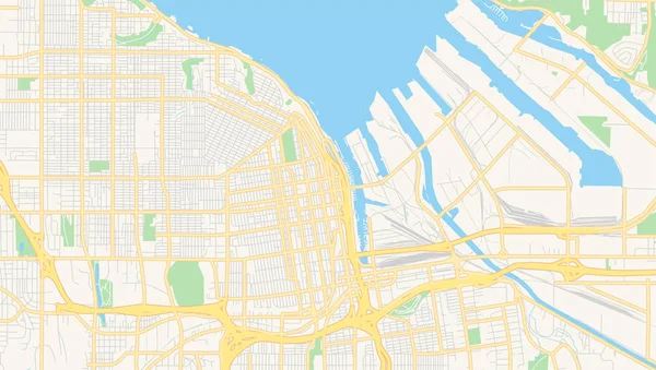 Pusta mapa wektorowa Tacoma, Waszyngton, USA — Wektor stockowy