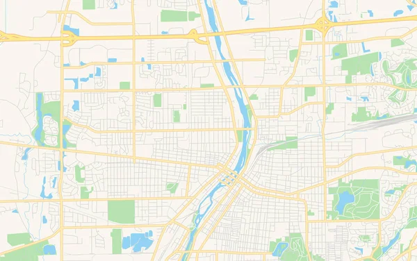 Mapa vectorial vacío de Aurora, Illinois, EE.UU. — Archivo Imágenes Vectoriales