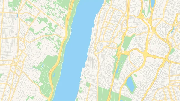 Tom vektor karta över Yonkers, New York, USA — Stock vektor