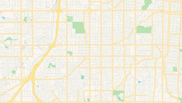 Peta vektor kosong dari Overland Park, Kansas, Amerika Serikat - Stok Vektor