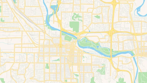 Виртуальная карта Юджина, Орегон, США — стоковый вектор