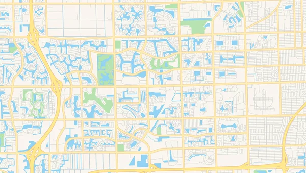 Mappa vettoriale vuota di Pembroke Pines, Florida, USA — Vettoriale Stock