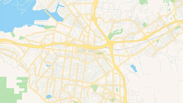 コロナ、カリフォルニア、アメリカ合衆国の空のベクトルマップ — ストックベクタ