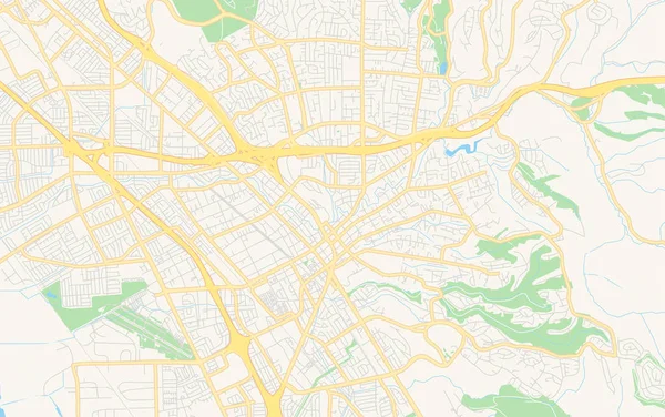 Empty vector map of Hayward, California, USA — Stock Vector