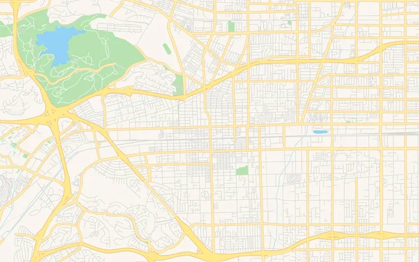 Empty vector map of Pomona, California, USA — Stock Vector