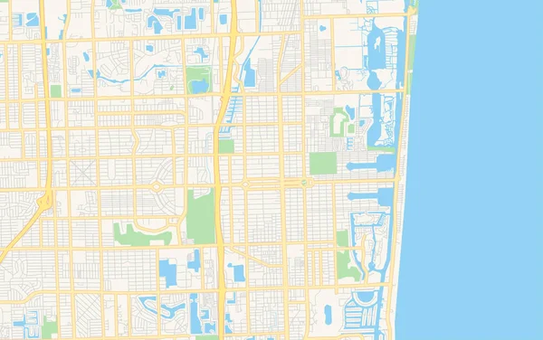 Mappa vettoriale vuota di Hollywood, Florida, USA — Vettoriale Stock