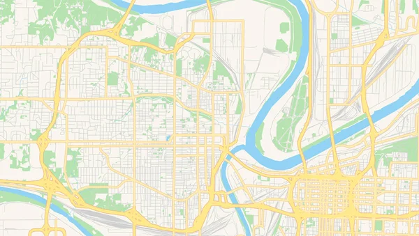カンザス州カンザスシティの空のベクトルマップ — ストックベクタ