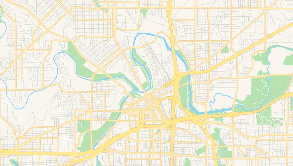 Empty vector map of Fort Worth, Texas, USA