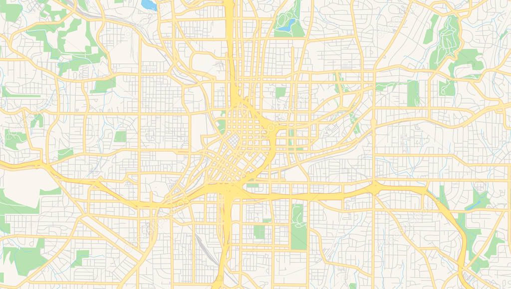 Empty vector map of Atlanta, Georgia, USA
