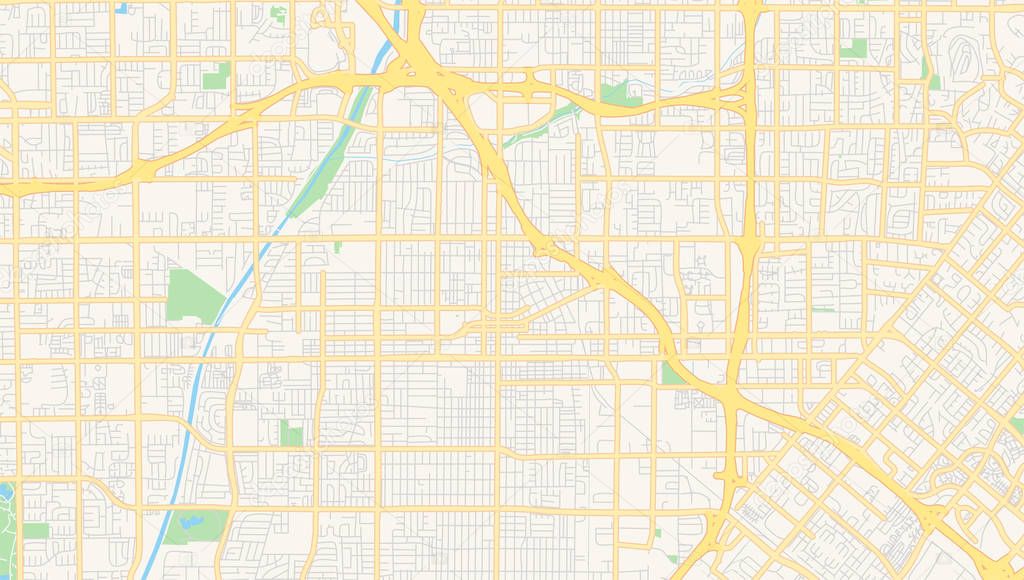 Empty vector map of Santa Ana, California, USA