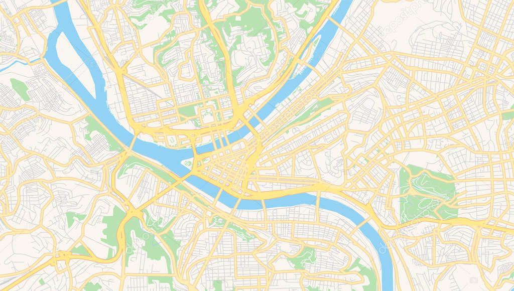 Empty vector map of Pittsburgh, Pennsylvania, USA
