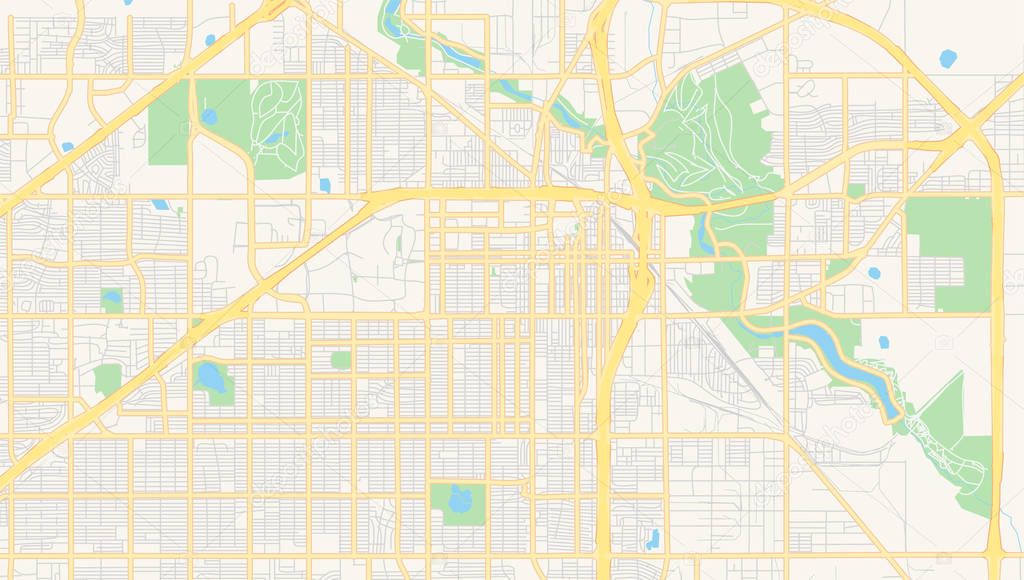 Empty vector map of Lubbock, Texas, USA