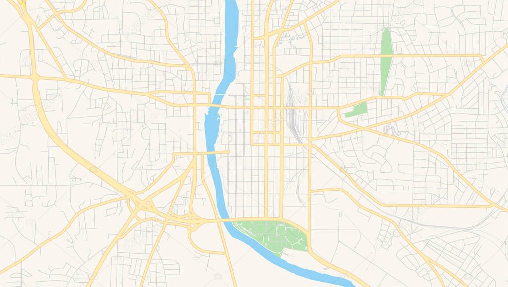 Empty vector map of Columbus, Georgia, USA