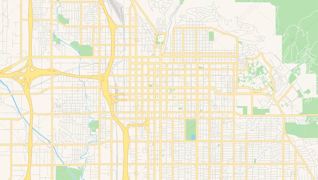 Empty vector map of Salt Lake City, Utah, USA