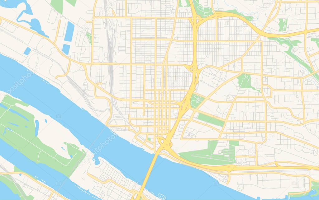 Empty vector map of Vancouver, Washington, USA