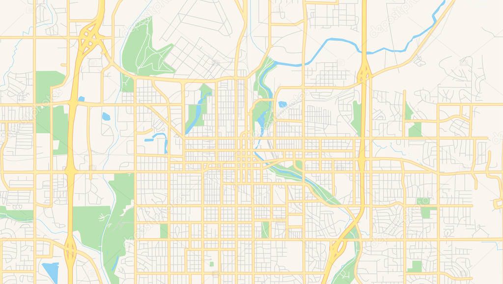 Empty vector map of Sioux Falls, South Dakota, USA