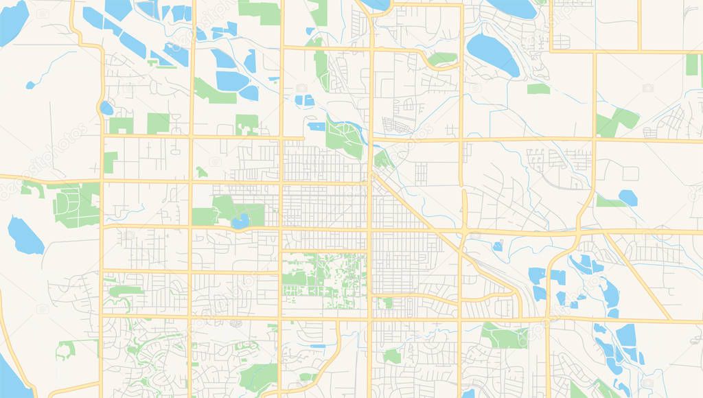 Empty vector map of Fort Collins, Colorado, USA