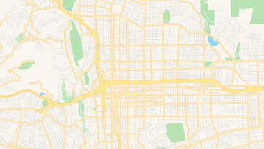 Empty vector map of Pasadena, California, USA clipart