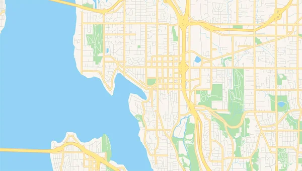 Mapa vetorial vazio de Bellevue, Washington, EUA —  Vetores de Stock