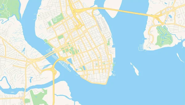 Mapa vectorial vacío de Charleston, Carolina del Sur, Estados Unidos — Vector de stock