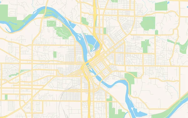 Порожня Векторна карта кедрових порогів, штат Айова, США — стоковий вектор
