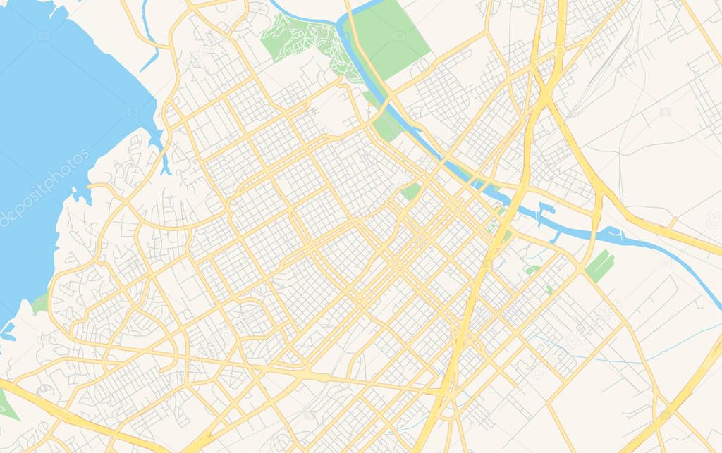 Empty vector map of Waco, Texas, USA
