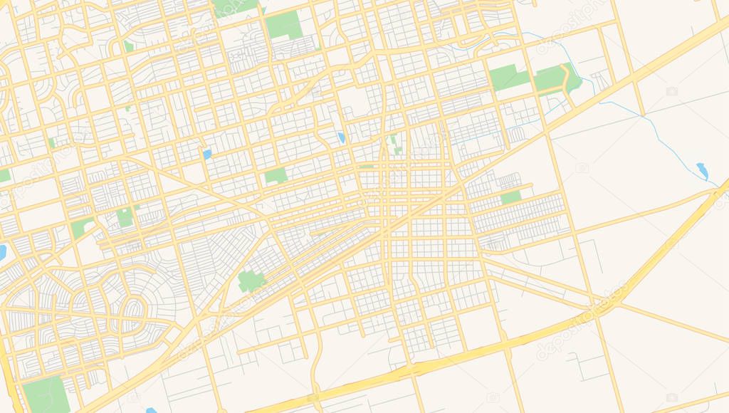 Empty vector map of Midland, Texas, USA