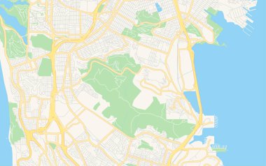 Daly City boş vektör haritası, Kaliforniya, ABD