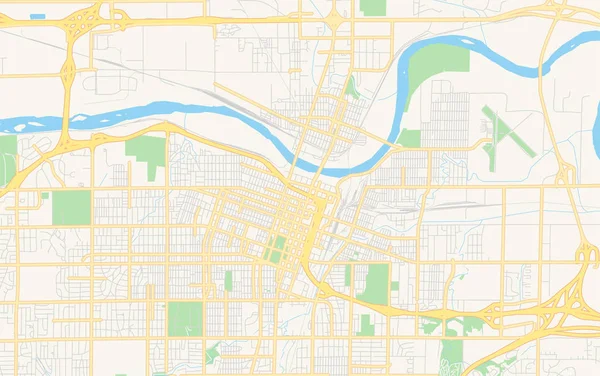 Порожня Векторна карта Топіка, штат Канзас, США — стоковий вектор
