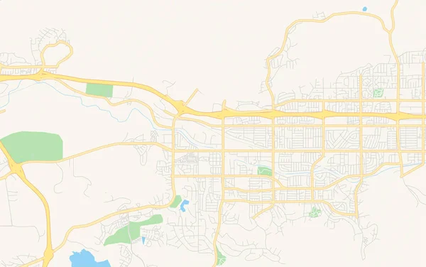 Empty vector map of Simi Valley, California, USA — Stock Vector