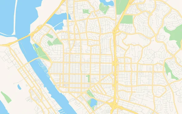 バレホ、カリフォルニア、アメリカ合衆国の空のベクトルマップ — ストックベクタ