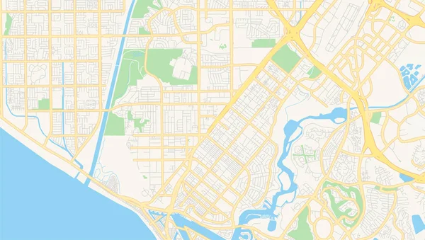 Mapa vectorial vacío de Costa Mesa, California, EE.UU. — Vector de stock