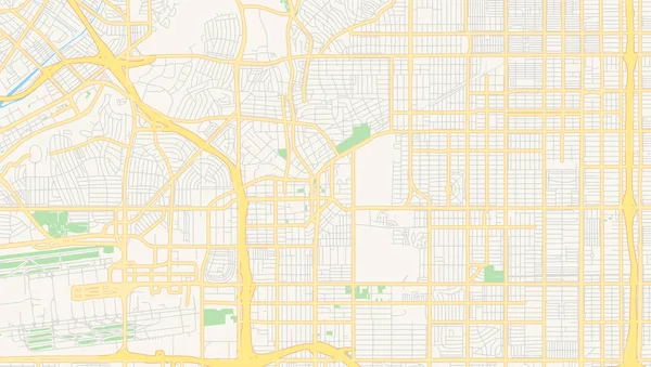 Empty vector map of Inglewood, California, USA — Stock Vector