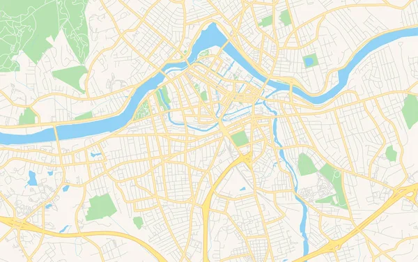 Prázdná Vektorová mapa Lowell, Massachusetts, USA — Stockový vektor