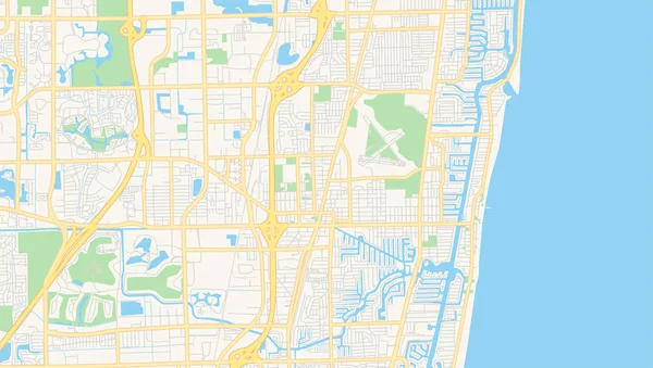 Empty vector map of Pompano Beach, Florida, USA — Stock Vector
