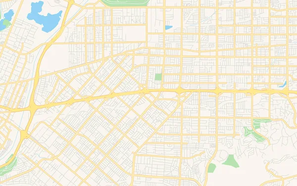 西コビナ、カリフォルニア、アメリカ合衆国の空のベクトルマップ — ストックベクタ