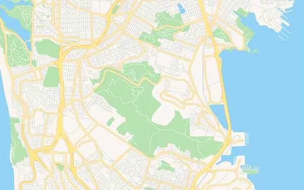 加利福尼亚州，美国戴利市的空矢量地图 — 图库矢量图片