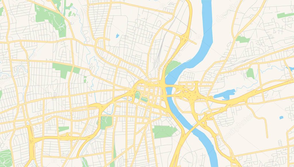 Empty vector map of Hartford, Connecticut, USA