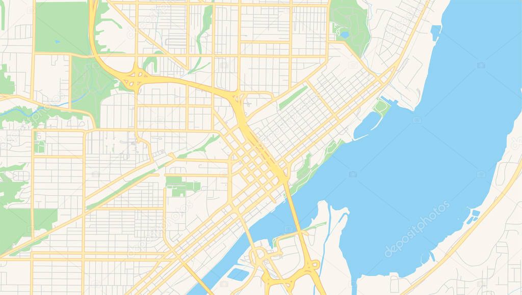 Empty vector map of Peoria, Illinois, USA
