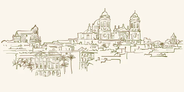 Dessin Havanna Skyline — Image vectorielle