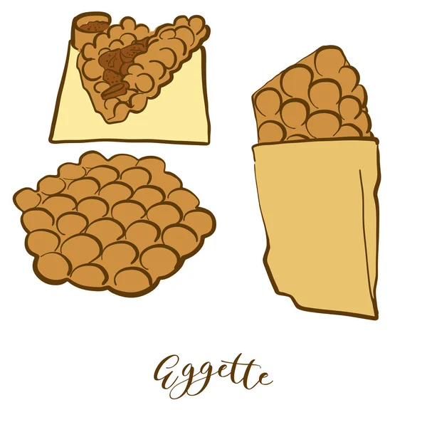 Bocetos de color de pan de huevo — Vector de stock